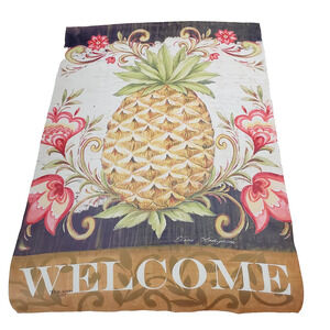 Toland “Welcome” Garden Flag Large Pineapple Excellent Condition Fall Colors